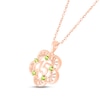 Thumbnail Image 2 of Peridot Quinceañera Flower Necklace 10K Rose Gold 18&quot;