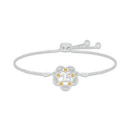 Citrine Quinceañera Bolo Bracelet Sterling Silver