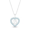 Thumbnail Image 1 of Aquamarine Quinceañera Heart Necklace Sterling Silver 18&quot;