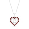 Thumbnail Image 0 of Garnet Quinceañera Heart Necklace Sterling Silver 18"