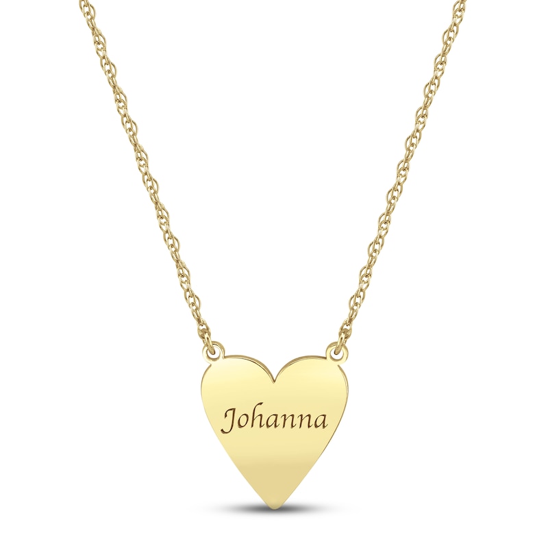 Heart Name Necklace 10K Yellow Gold 18"
