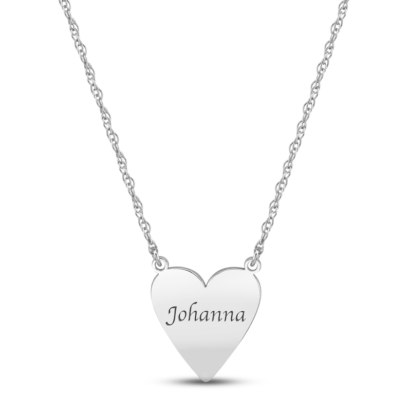 Heart Name Necklace Sterling Silver 18"