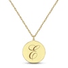 Thumbnail Image 1 of Script Initial Disc Necklace 10K Yellow Gold 18&quot;