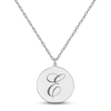 Thumbnail Image 1 of Script Initial Disc Necklace Sterling Silver 18&quot;