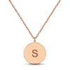 Thumbnail Image 1 of Initial Disc Necklace 14K Rose Gold 18&quot;