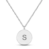 Thumbnail Image 0 of Initial Disc Necklace 14K White Gold 18"
