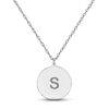 Thumbnail Image 1 of Initial Disc Necklace Sterling Silver 18&quot;