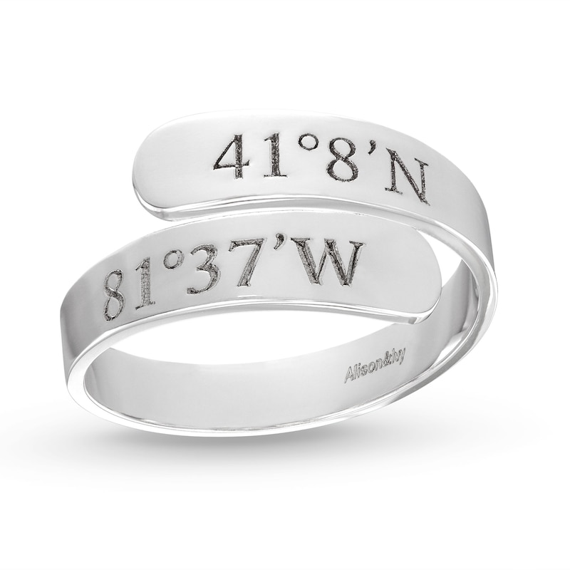 Main Image 1 of Coordinates Wrap Ring 10K White Gold