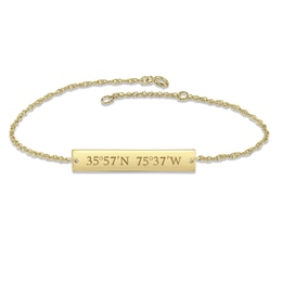 Coordinates Bar Bracelet 10K Yellow Gold 7.25&quot;