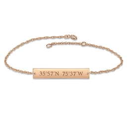 Coordinates Bar Bracelet 14K Rose Gold 7.25&quot;