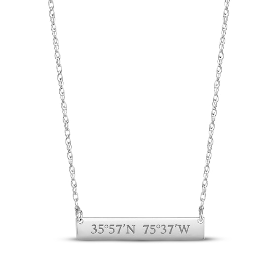 Coordinates Bar Necklace Sterling Silver 18"