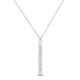 Coordinates Vertical Bar Necklace 10K White Gold 18&quot;