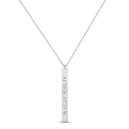 Coordinates Vertical Bar Necklace Sterling Silver 18&quot;