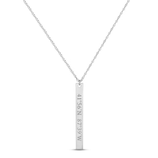 Coordinates Vertical Bar Necklace Sterling Silver 18