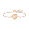 Thumbnail Image 1 of Citrine Quinceañera Heart Bolo Bracelet 10K Rose Gold 9.5&quot;