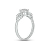 Thumbnail Image 2 of White Lab-Created Sapphire Diamond Leaf Promise Ring 1/10 ct tw Round-cut Sterling Silver