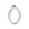 Thumbnail Image 2 of Lab-Created Ruby & Diamond Promise Ring 1/20 ct tw Round-cut Sterling Silver