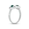 Thumbnail Image 2 of Lab-Created Emerald Double Heart Promise Ring Sterling Silver