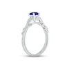 Thumbnail Image 2 of Blue Lab-Created Sapphire & Diamond Promise Ring Sterling Silver