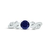 Thumbnail Image 3 of Blue Lab-Created Sapphire & Diamond Promise Ring Sterling Silver