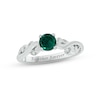 Thumbnail Image 1 of Lab-Created Emerald & Diamond Promise Ring Sterling Silver