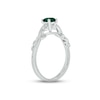 Thumbnail Image 2 of Lab-Created Emerald & Diamond Promise Ring Sterling Silver