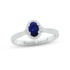 Thumbnail Image 1 of Blue Lab-Created Sapphire & Diamond Promise Ring 1/10 ct tw Round-cut Sterling Silver