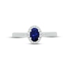 Thumbnail Image 3 of Blue Lab-Created Sapphire & Diamond Promise Ring 1/10 ct tw Round-cut Sterling Silver