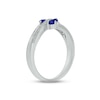 Thumbnail Image 2 of Blue Lab-Created Sapphire & Diamond Promise Ring 1/10 ct tw Round-cut Sterling Silver