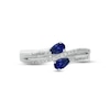 Thumbnail Image 3 of Blue Lab-Created Sapphire & Diamond Promise Ring 1/10 ct tw Round-cut Sterling Silver