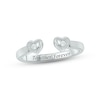 Thumbnail Image 1 of Diamond Hearts Deconstructed Promise Ring 1/20 ct tw Round-cut Sterling Silver