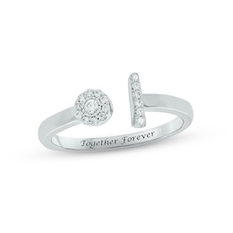Diamond Deconstructed Promise Ring 1/10 ct tw Round-cut Sterling Silver