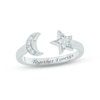 Thumbnail Image 1 of Diamond Moon & Star Deconstructed Promise Ring 1/10 ct tw Round-cut Sterling Silver