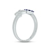 Thumbnail Image 2 of Blue Lab-Created Sapphire & Diamond XO Promise Ring 1/10 ct tw Round-cut Sterling Silver