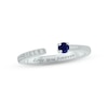 Thumbnail Image 1 of Blue Lab-Created Sapphire & Diamond Deconstructed Promise Ring 1/10 ct tw Round-cut Sterling Silver