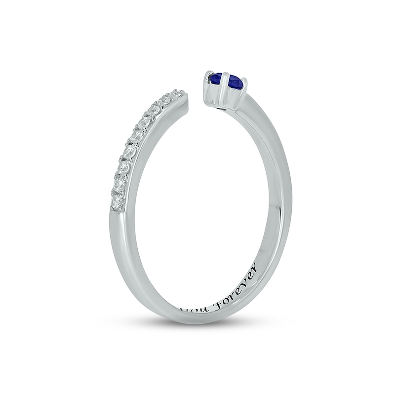 Main Image 2 of Blue Lab-Created Sapphire & Diamond Deconstructed Promise Ring 1/10 ct tw Round-cut Sterling Silver