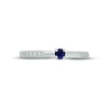 Thumbnail Image 3 of Blue Lab-Created Sapphire & Diamond Deconstructed Promise Ring 1/10 ct tw Round-cut Sterling Silver