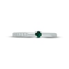 Thumbnail Image 3 of Lab-Created Emerald & Diamond Deconstructed Promise Ring 1/10 ct tw Round-cut Sterling Silver