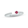 Thumbnail Image 1 of Lab-Created Ruby & Diamond Deconstructed Promise Ring 1/10 ct tw Round-cut Sterling Silver