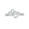 Thumbnail Image 3 of Diamond Double Heart Promise Ring 1/10 ct tw Round-cut Sterling Silver