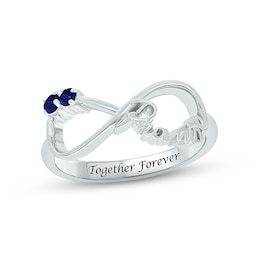 Blue Lab-Created Sapphire Infinity Promise Ring Sterling Silver