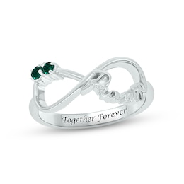 Lab-Created Emerald Infinity Promise Ring Sterling Silver