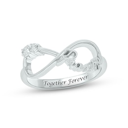 White Lab-Created Sapphire Infinity Promise Ring Sterling Silver