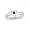 Thumbnail Image 0 of Blue Lab-Created Sapphire Heart Promise Ring Sterling Silver