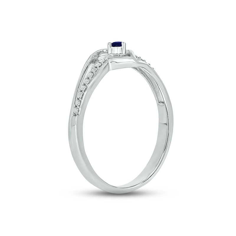 Blue Lab-Created Sapphire Heart Promise Ring Sterling Silver