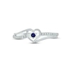 Thumbnail Image 2 of Blue Lab-Created Sapphire Heart Promise Ring Sterling Silver