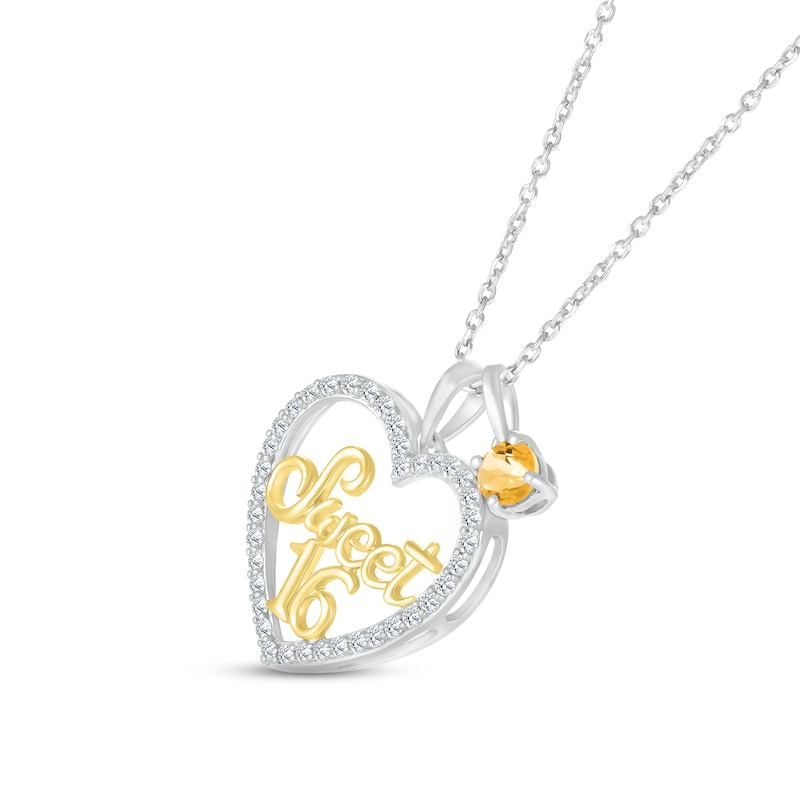 Double Heart Necklace 10K Yellow Gold 16