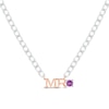 Thumbnail Image 1 of Men's Amethyst &quot;Mr.&quot; Cuban Chain Necklace Sterling Silver & 10K Rose Gold 20&quot;