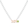 Thumbnail Image 1 of Men's Peridot &quot;Mr.&quot; Cuban Chain Necklace Sterling Silver & 10K Rose Gold 20&quot;