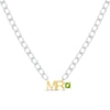 Thumbnail Image 0 of Men's Peridot "Mr." Cuban Chain Necklace Sterling Silver & 10K Yellow Gold 20"